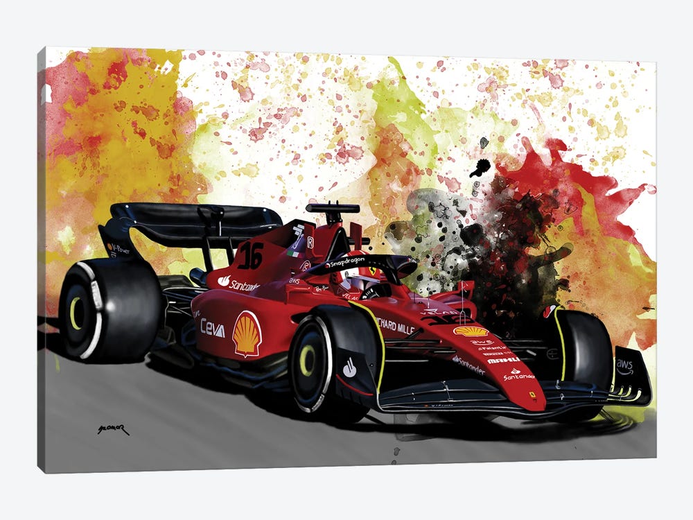 Leclerc's Racecar by Pop Cult Posters 1-piece Canvas Art
