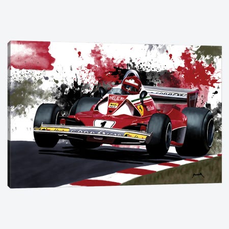 Niki Lauda's Racecar Canvas Print #PCP243} by Pop Cult Posters Art Print
