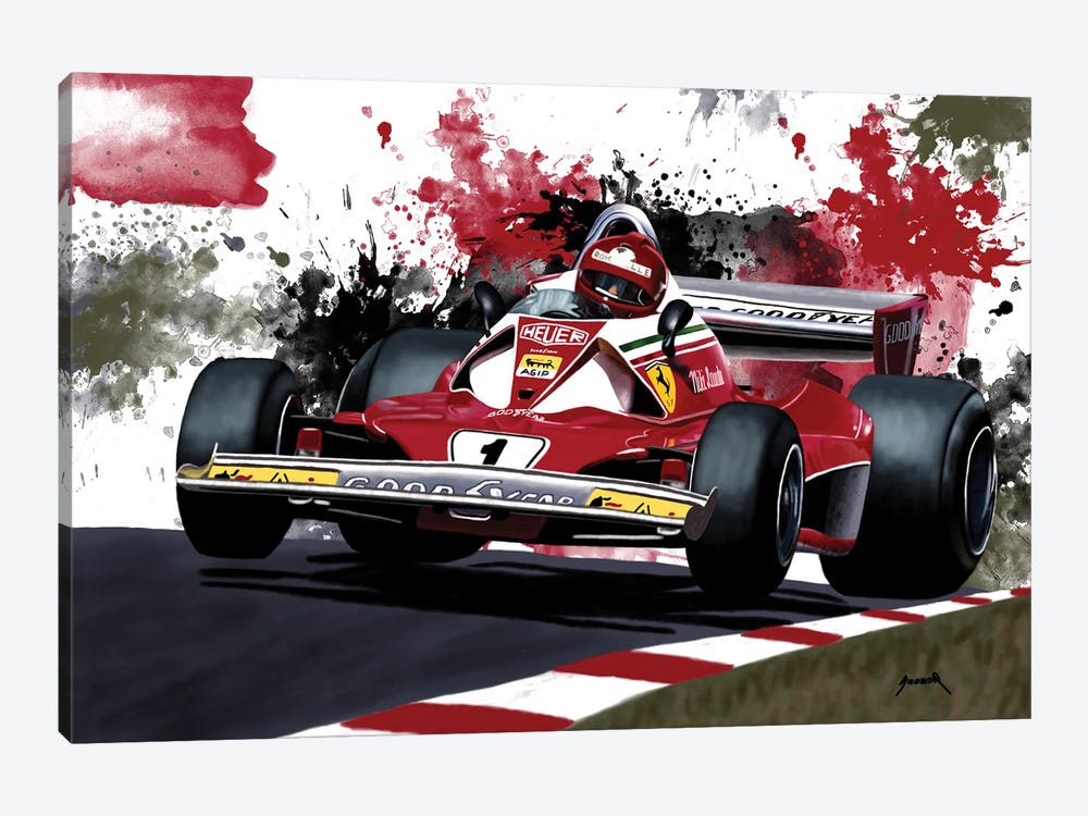 Niki Lauda's Racecar by Pop Cult Posters 1-piece Canvas Art Print
