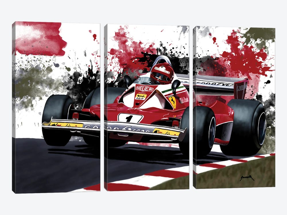 Niki Lauda's Racecar by Pop Cult Posters 3-piece Canvas Print