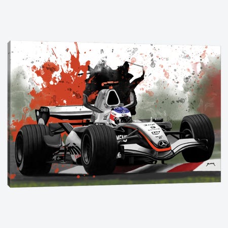 Raikkonen's Racecar Canvas Print #PCP244} by Pop Cult Posters Canvas Artwork