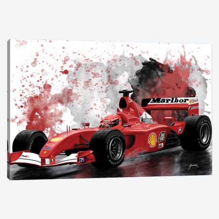 Schumacher's Racecar Canvas Print #PCP246} by Pop Cult Posters Canvas Wall Art