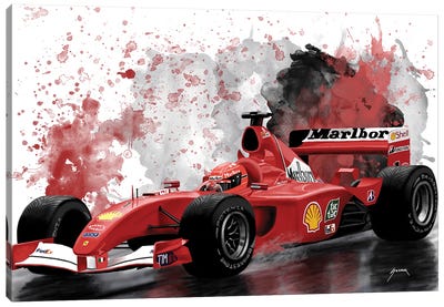 Schumacher's Racecar Canvas Art Print - Pop Cult Posters