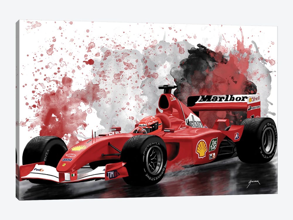 Schumacher's Racecar by Pop Cult Posters 1-piece Canvas Wall Art