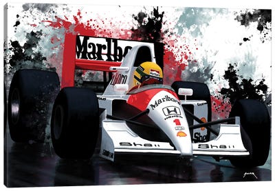 Senna's Racecar Canvas Art Print - Auto Racing