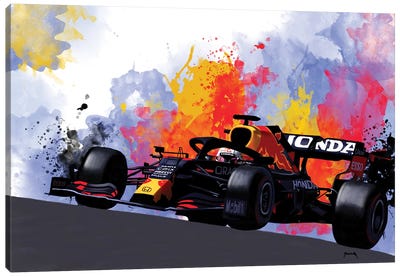 Verstappen's Racecar Canvas Art Print - Auto Racing Art