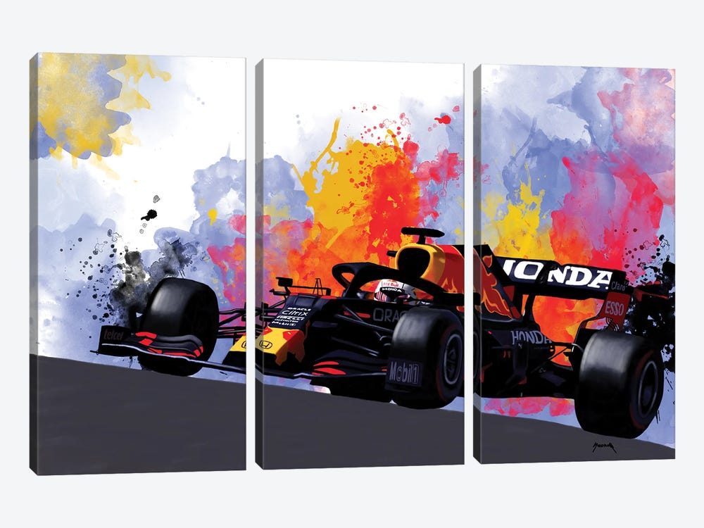 Verstappen's Racecar by Pop Cult Posters 3-piece Canvas Wall Art
