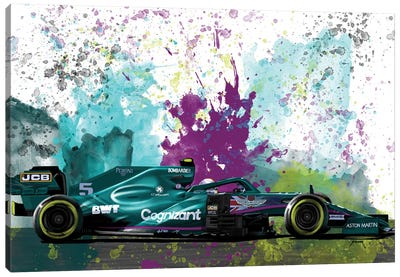 Vettel's Racecar Canvas Art Print - Pop Cult Posters