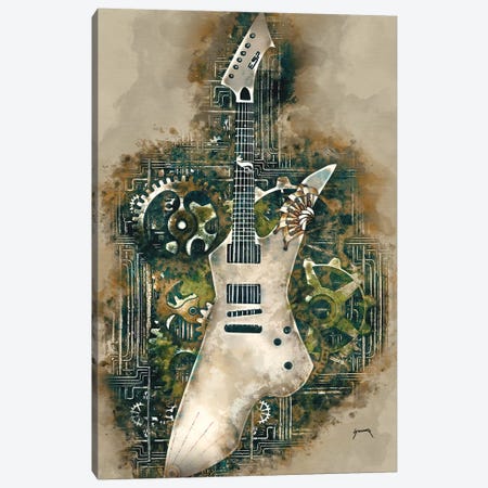 James Hetfield's Steampunk Snakebyte Guitar Canvas Print #PCP24} by Pop Cult Posters Canvas Artwork