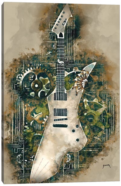 James Hetfield's Steampunk Snakebyte Guitar Canvas Art Print - Heavy Metal Art