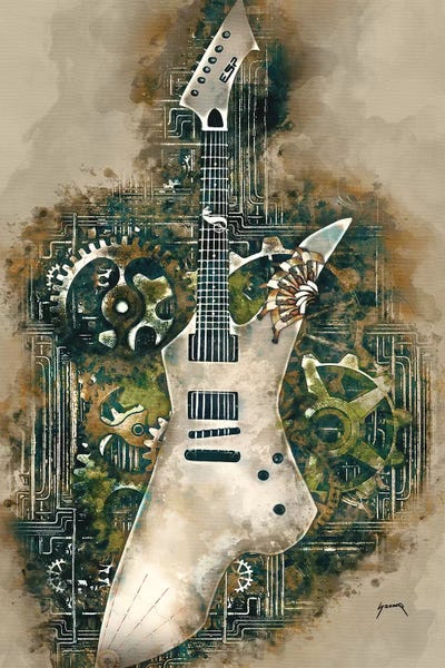 Bands: James Hetfield's Steampunk Snakebyte Guitar by Pop Cult Posters