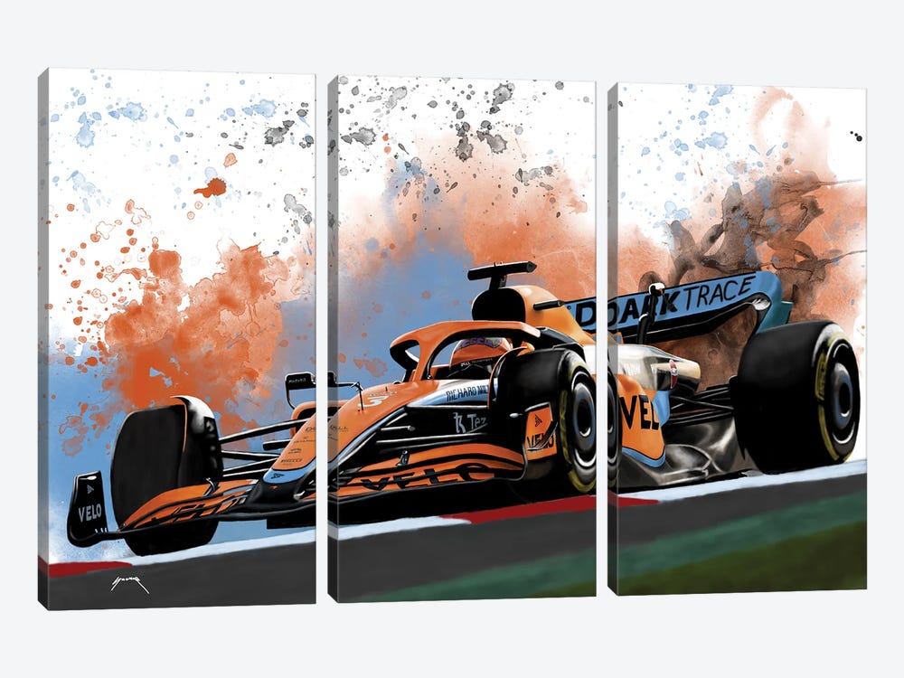 Ricciardo's Racecar by Pop Cult Posters 3-piece Canvas Art Print