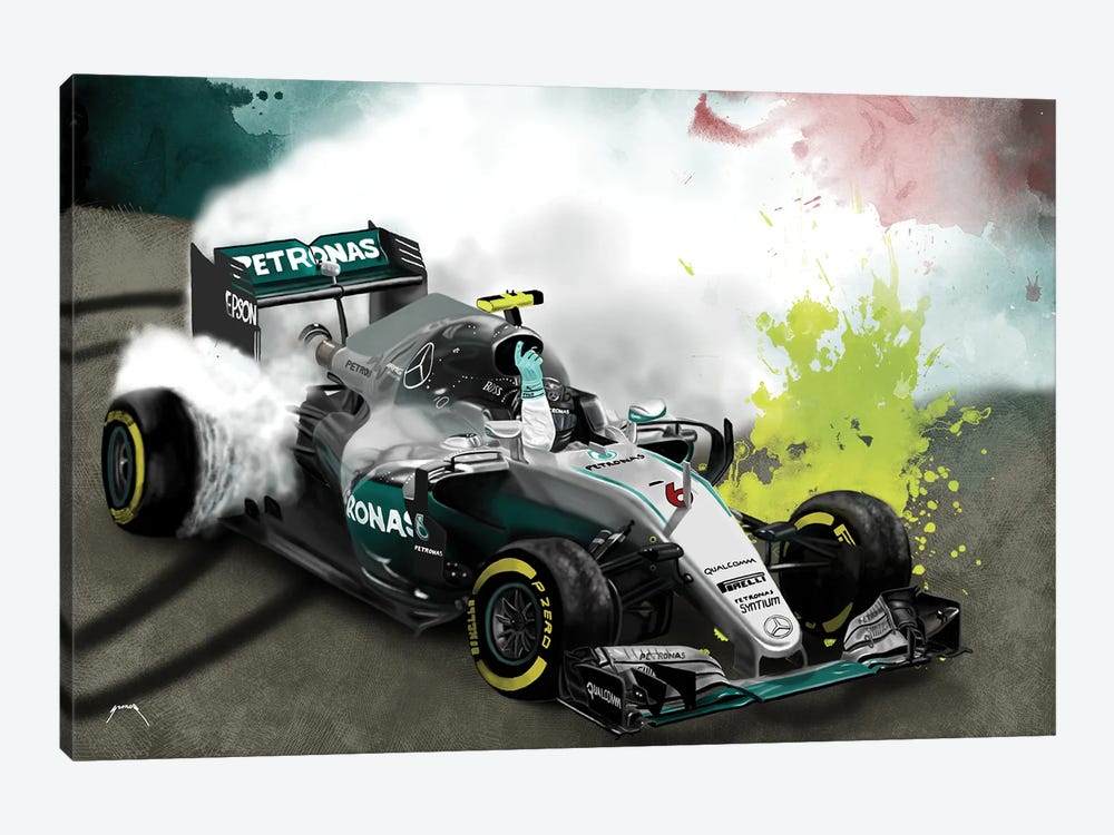 Nico Rosberg Title Win by Pop Cult Posters 1-piece Canvas Artwork