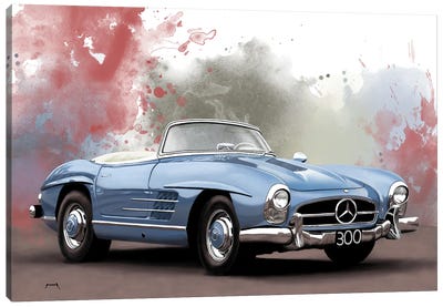 Mercedes 300 SL Canvas Art Print - Auto Racing Art