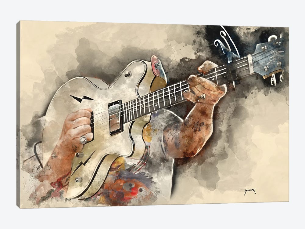 Jesse Hughes Electric Guitar by Pop Cult Posters 1-piece Canvas Artwork