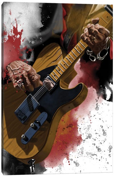 Keef's Tele Canvas Art Print - Blues Music Art