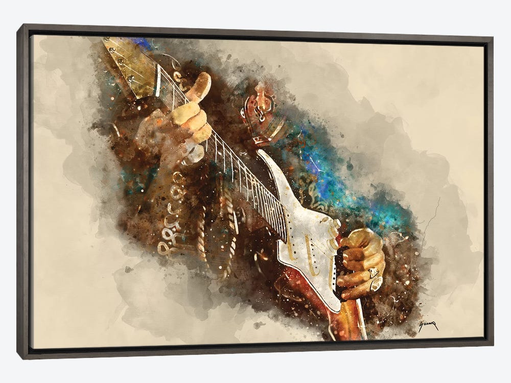 Harmonic Canvas Electric Guitar Oil Painting Art Board Print for