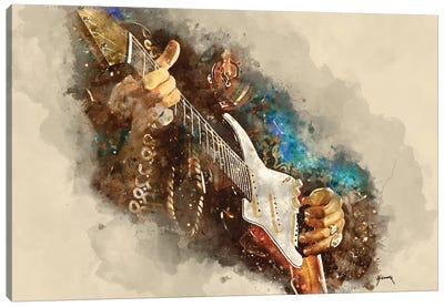 Jimi's Electric Guitar Canvas Art Print - Pop Cult Posters