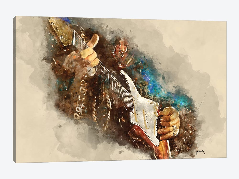 Jimi's Electric Guitar by Pop Cult Posters 1-piece Canvas Print