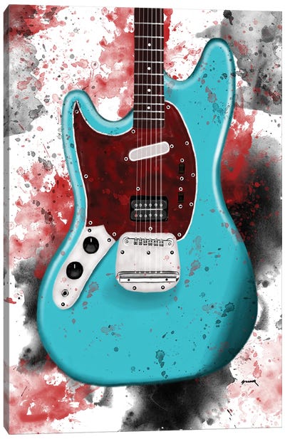 Kurt's Guitar Canvas Art Print - Blues Music Art