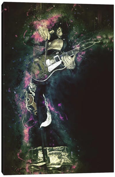 Jimmy Page's Caricature Canvas Art Print - Led Zeppelin