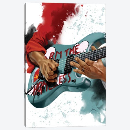 Tom's Electric Guitar Canvas Print #PCP284} by Pop Cult Posters Canvas Wall Art