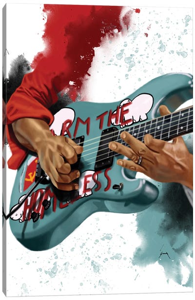 Tom's Electric Guitar Canvas Art Print - Pop Cult Posters