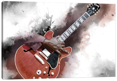 Freddie King's Electric Guitar Canvas Art Print - Blues Music Art