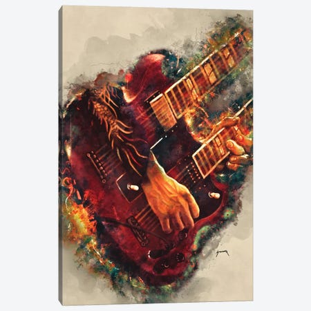 Jimmy Page's Electric Guitar Canvas Print #PCP28} by Pop Cult Posters Canvas Art Print