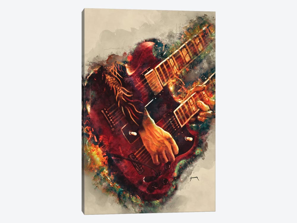 Jimmy Page's Electric Guitar by Pop Cult Posters 1-piece Canvas Print