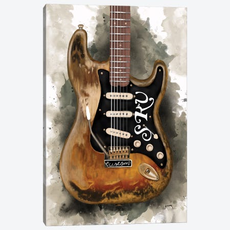Stevie Ray Vaughan's Vintage Electric Guitar Canvas Print #PCP290} by Pop Cult Posters Canvas Wall Art