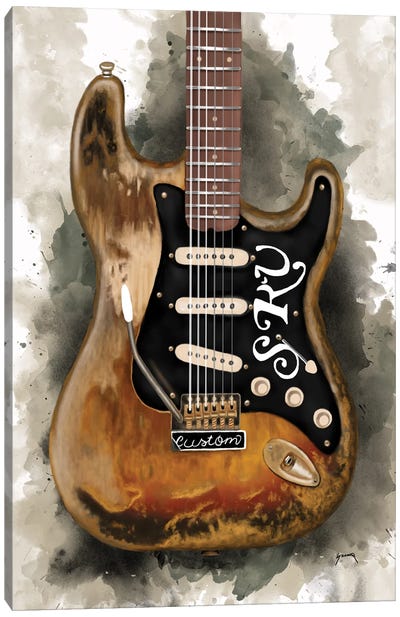 Stevie Ray Vaughan's Vintage Electric Guitar Canvas Art Print - Blues Music Art