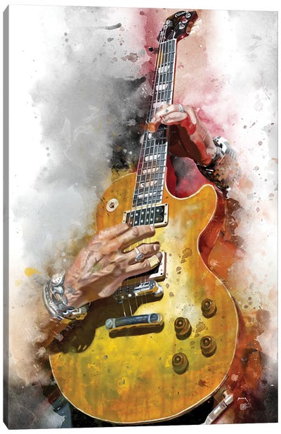 Slash's Guitar Canvas Art Print - Blues Music Art