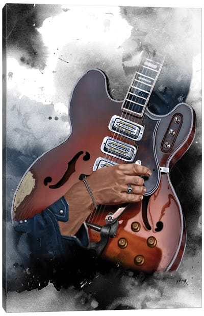 Auerbach Guitar Canvas Art Print - Blues Music Art