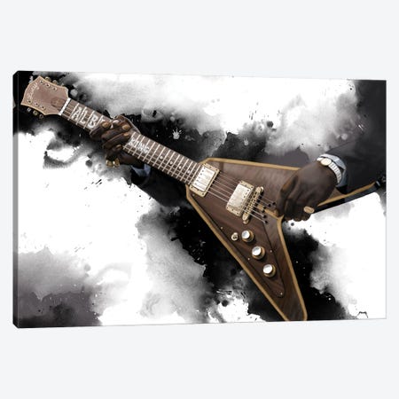 Albert King Electric Guitar Canvas Print #PCP298} by Pop Cult Posters Canvas Art