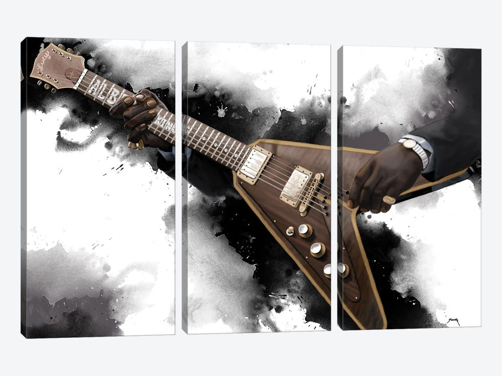 Albert King Electric Guitar by Pop Cult Posters 3-piece Canvas Art Print