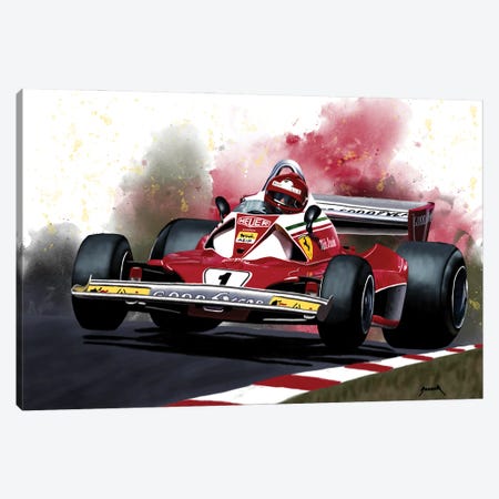 1976 Niki Lauda Racing Car Canvas Print #PCP302} by Pop Cult Posters Canvas Art