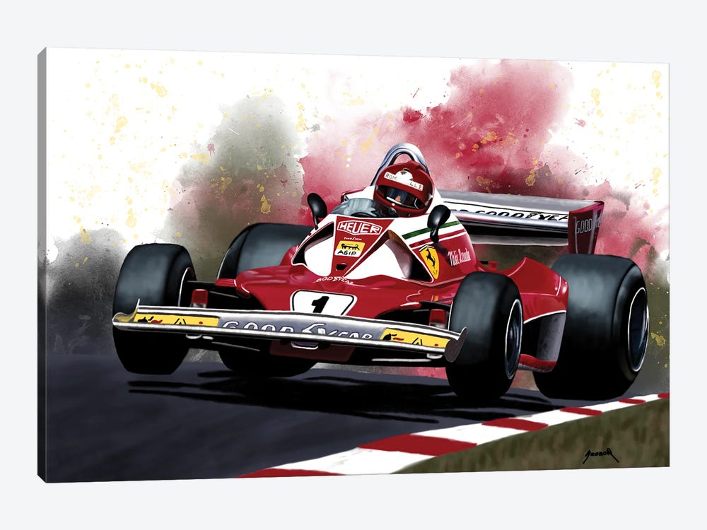 1976 Niki Lauda Racing Car by Pop Cult Posters 1-piece Canvas Art Print