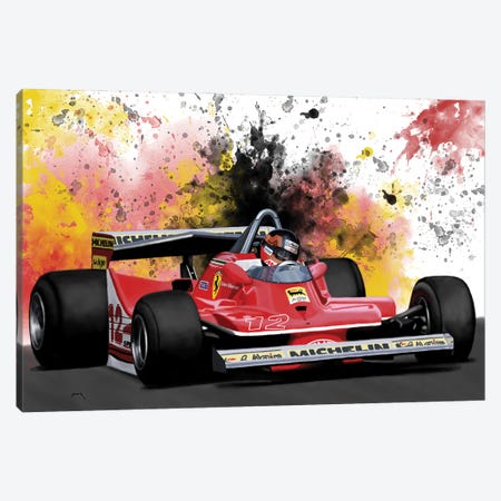 1979 Gilles Villeneuve Racing Car Canvas Print #PCP303} by Pop Cult Posters Canvas Art