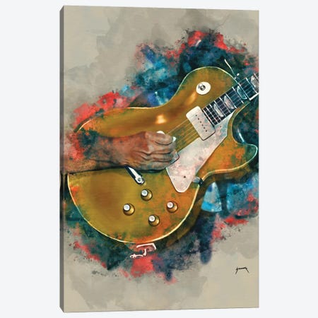 John Fogerty's Guitar Canvas Print #PCP30} by Pop Cult Posters Canvas Artwork