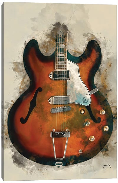 John Lennon's Guitar Canvas Art Print - Blues Music Art