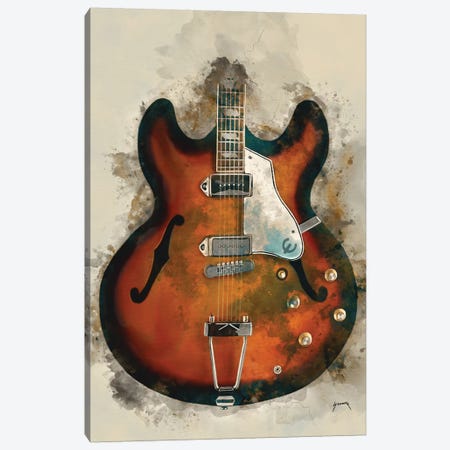 John Lennon's Guitar Canvas Print #PCP31} by Pop Cult Posters Canvas Wall Art