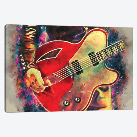Josh Homme's Electric Guitar Canvas Print #PCP32} by Pop Cult Posters Canvas Art