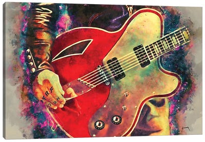 Josh Homme's Electric Guitar Canvas Art Print - Pop Cult Posters