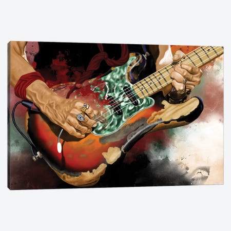 Joe Perry Electric Guitar Canvas Print #PCP342} by Pop Cult Posters Canvas Wall Art