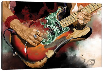 Joe Perry Electric Guitar Canvas Art Print - Blues Music Art