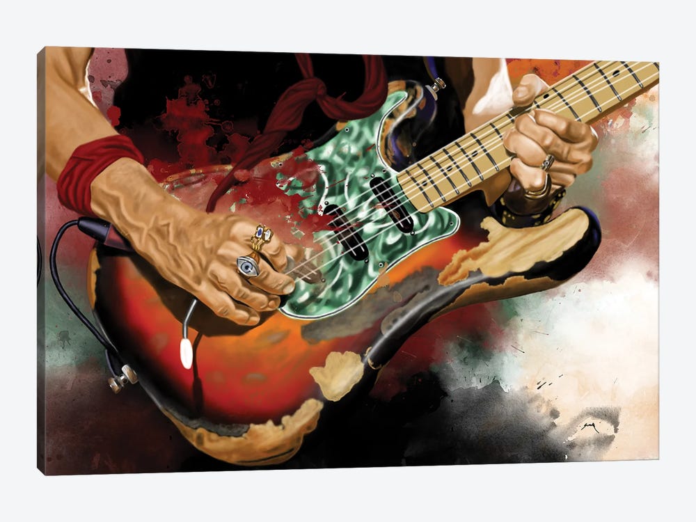 Joe Perry Electric Guitar by Pop Cult Posters 1-piece Canvas Art Print