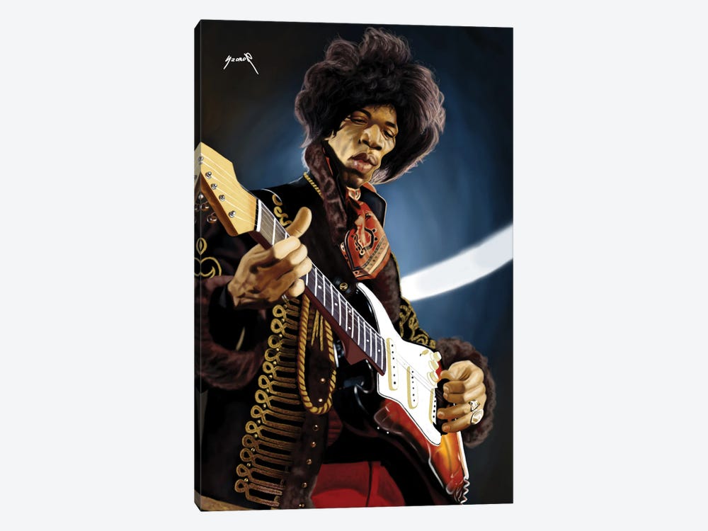 Jimi Hendrix Caricature by Pop Cult Posters 1-piece Canvas Wall Art