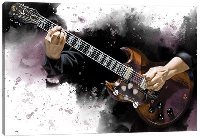 Tony Iommi's Old Boy Electric Guitar Canvas Art Print - Heavy Metal Art