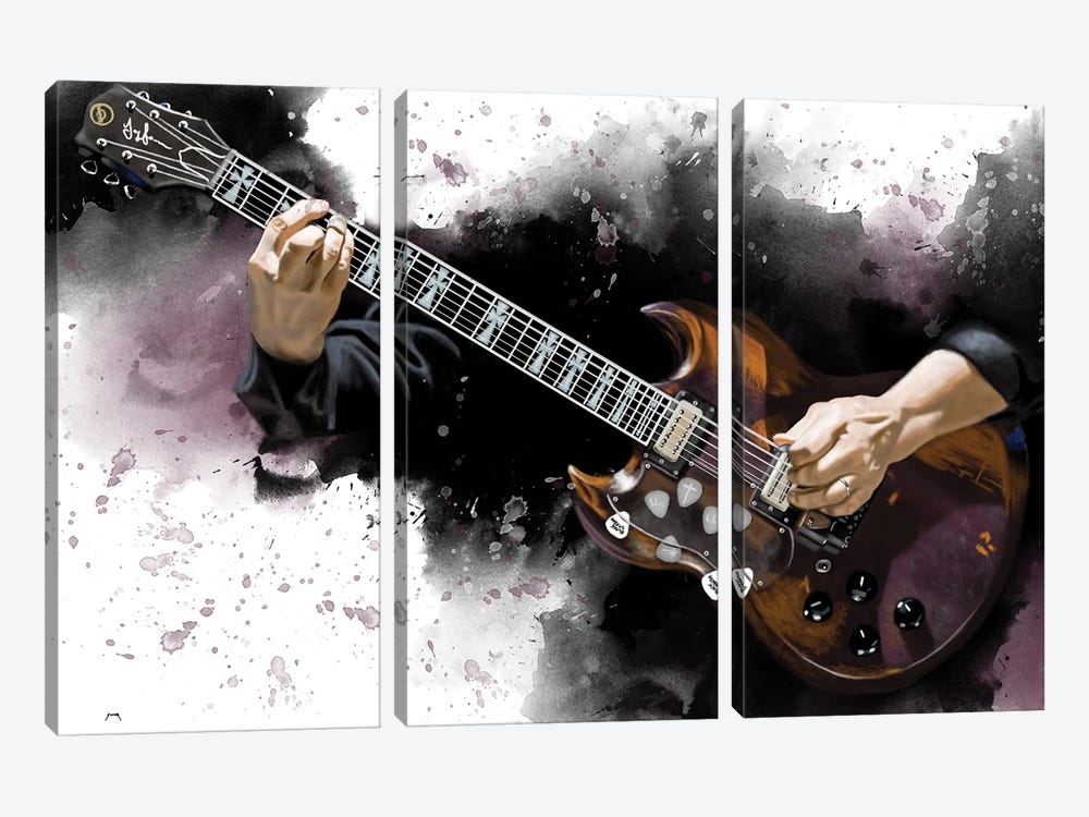 Tony Iommi's Old Boy Electric Guitar by Pop Cult Posters 3-piece Canvas Art